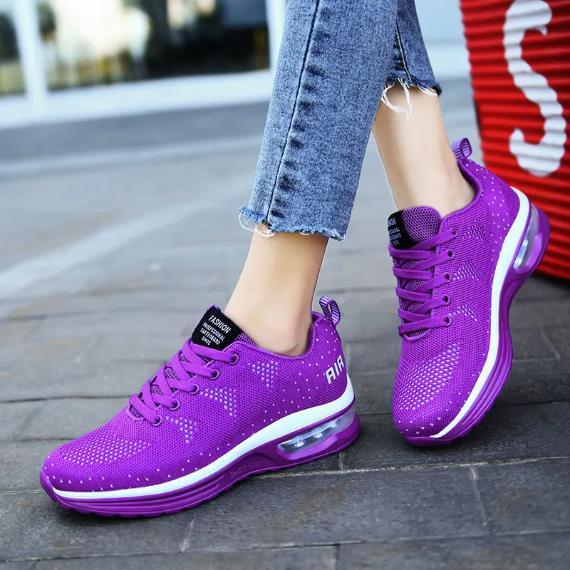 Casual Mesh Lace Up Breathable Thickening Extra High Running Shoes - Image 19