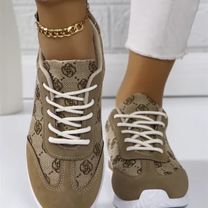 Casual Mesh Solid Versatile Lace Up Walking Comfortable Flat Shoes