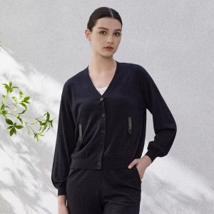 Casual Solid Beading Full Sleeve Clothing Silk Wool Knitted Sweater