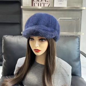 Casual Solid Keep Warm Natural Quality Mink Fur Outdoor Cap