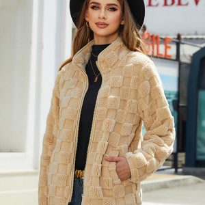 Casual Stand Collar Long Sleeves Zip Up Outerwear Street Wear Jacket