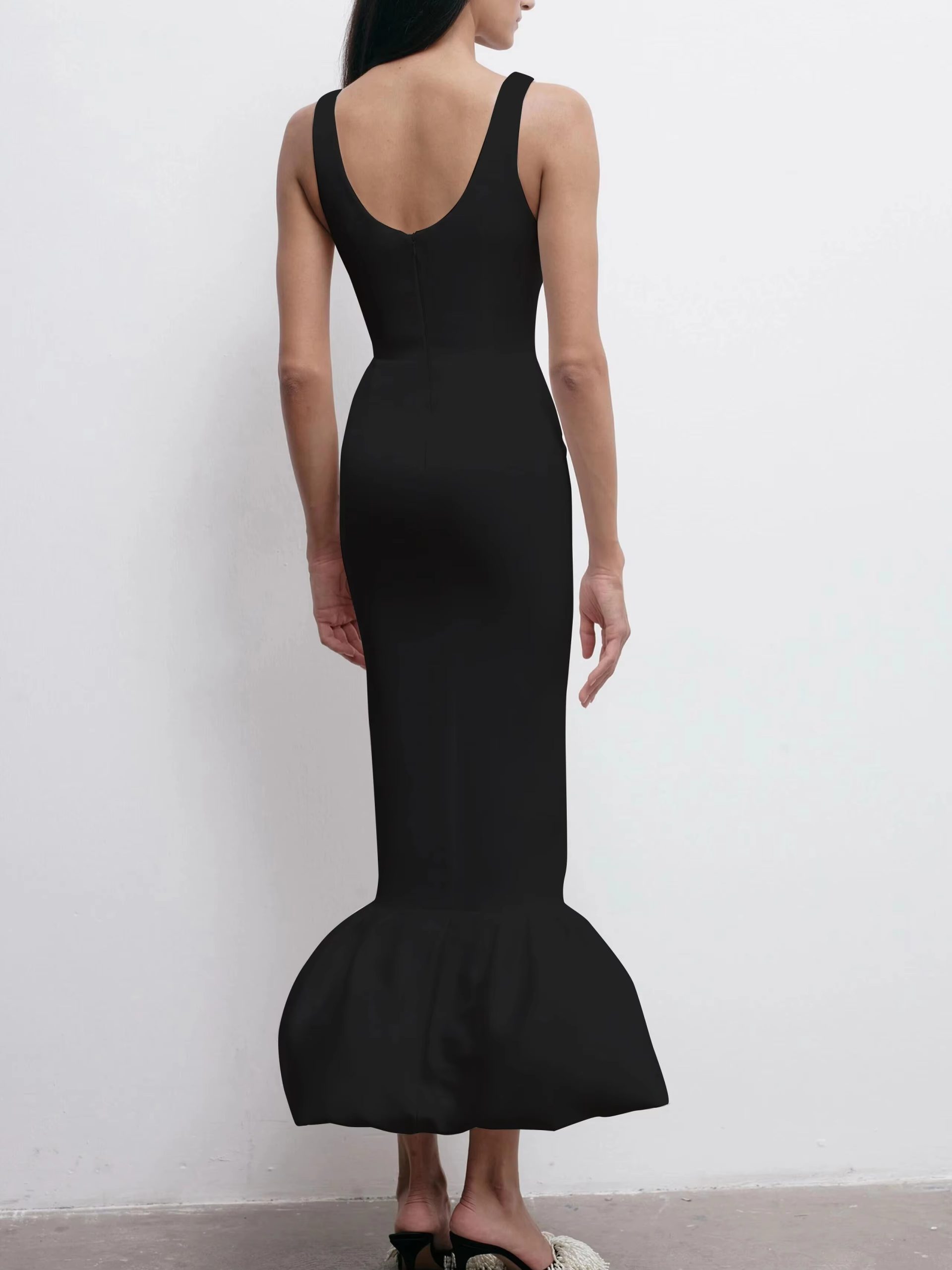 Crystal Flower Beaded sleeveless Evening Party Bodycon Dress - Image 2