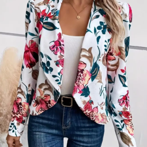 Elegant Long Sleeved Floral Printed Comfortable Blazers