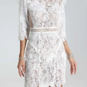 Lace Mesh Patchwork O Neck Half Sleeves Backless Party Evening Club Slim Mini Dresses
