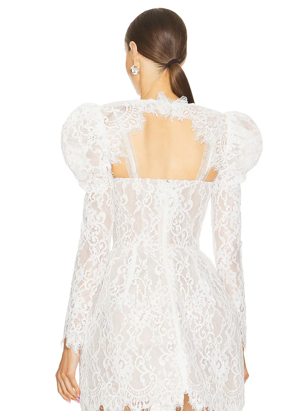 Lace Shawl Strap Bead Design Sleeveless Cocktail Evening Party Mini Two Piece Set Dress - Image 3