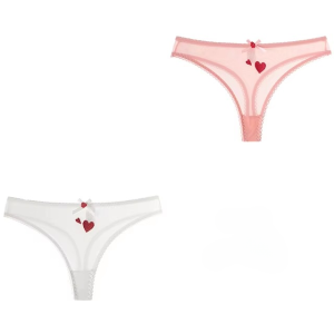 Lingerie Lace Low-waist Heart Ins Embroidery Transparent Panties