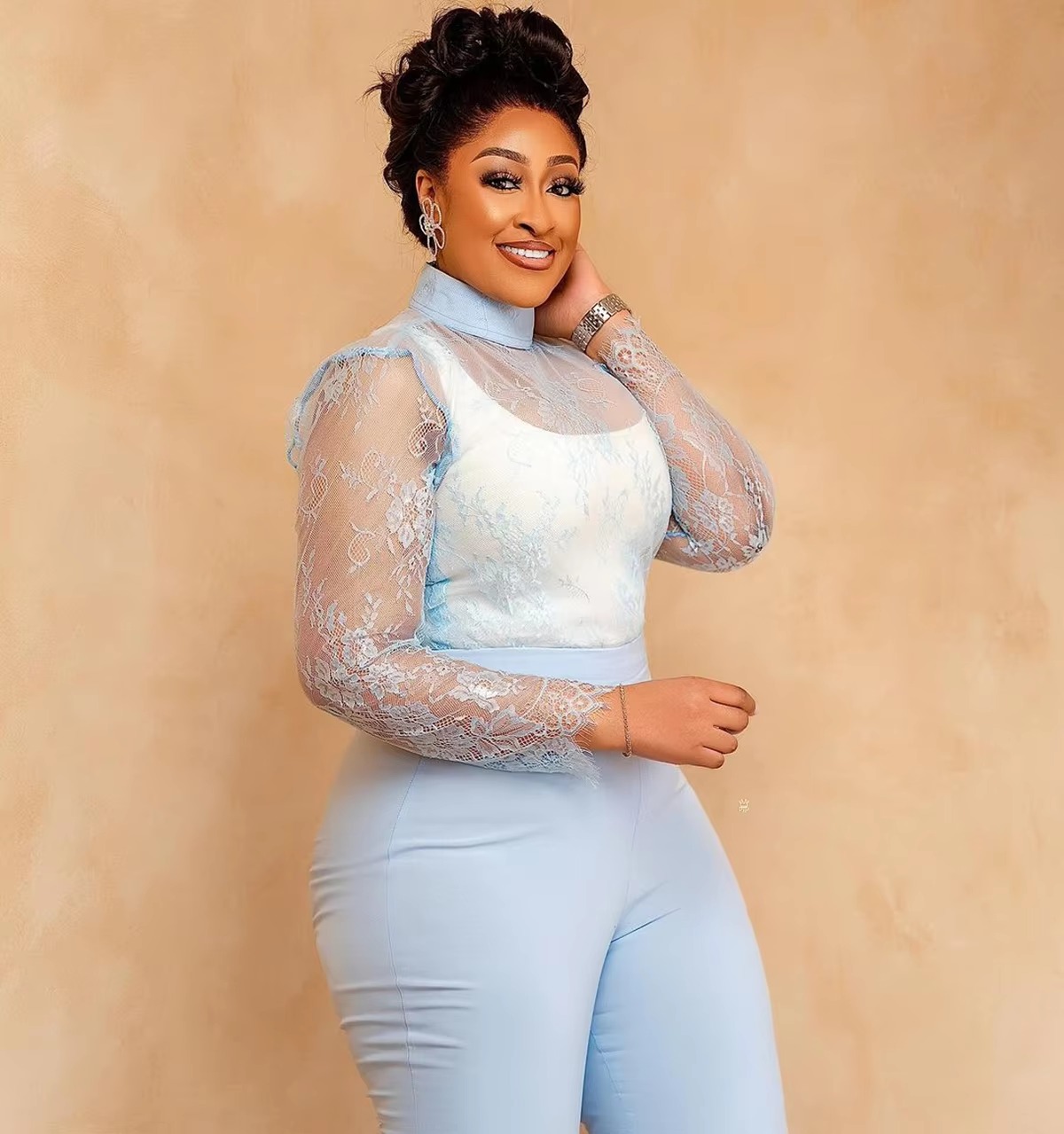 Luxury Beaded Pearls Blazer Flare Trousers Daily Formal Party Pants Jacket Suits - Image 4