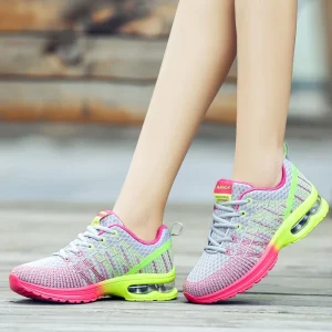 Mesh Lace-up Outdoor Elastic Jogging Air Cushion Sports Tennis Shoes