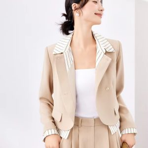 Patchwork Short Two Piece Elegant Wide Leg Pant Sets And Outifts Jacket