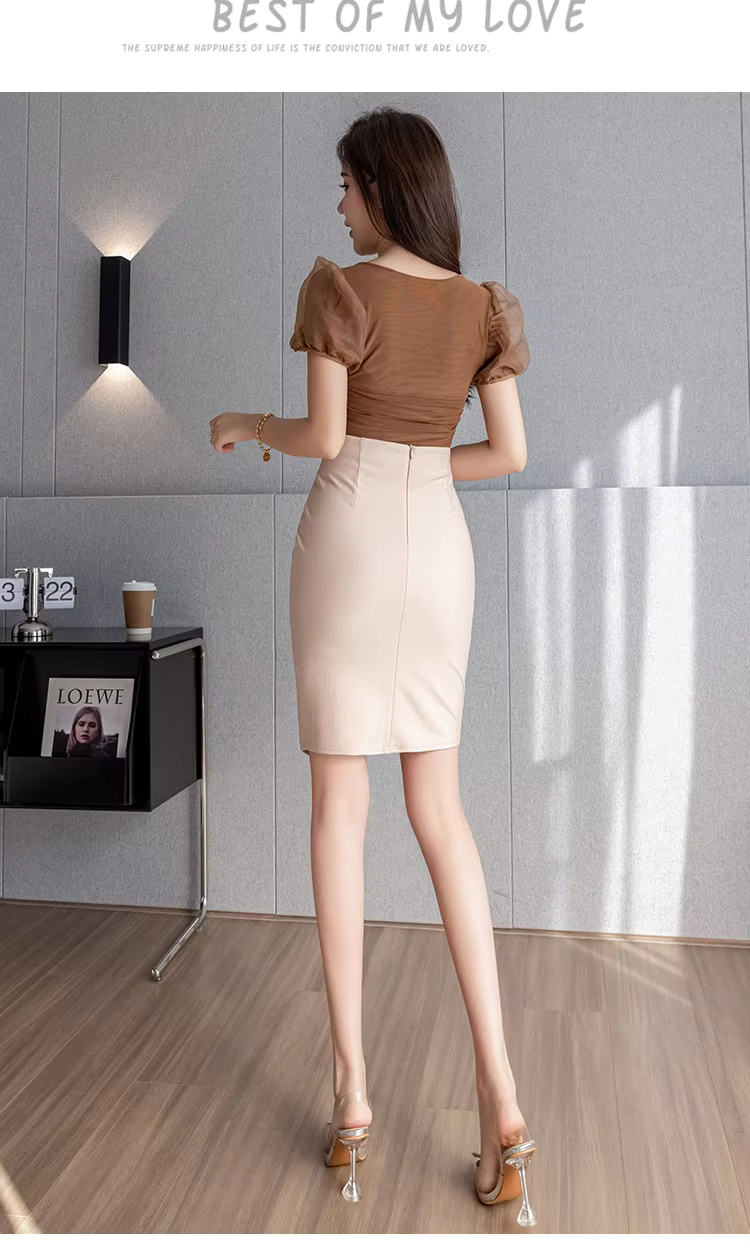 Elastic High Waist Faldas Largas Slim Elegant Bodycon Skirt - Image 5