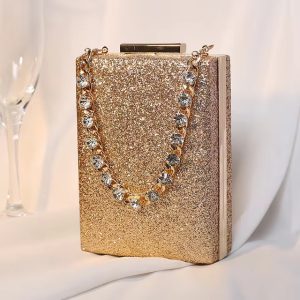 Glitter Fashion Diamond Chain Banquet Wallets Clutch Bag