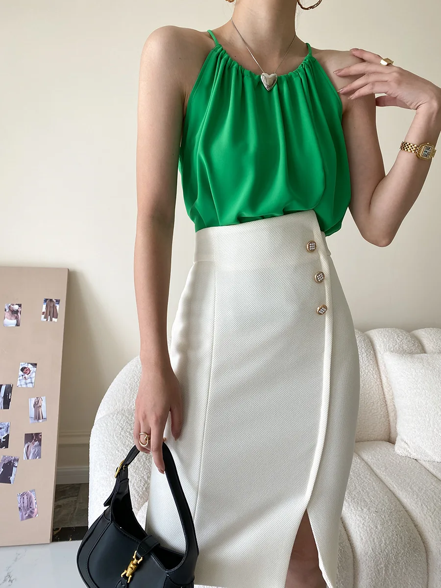 Slit Wrap Suit Fashion Bodycon Office Elegant And Vintage Midi Skirts - Image 8