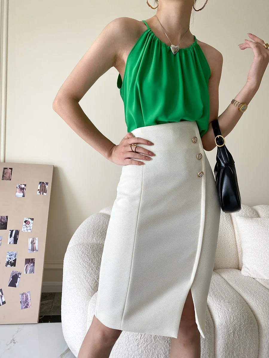 Slit Wrap Suit Fashion Bodycon Office Elegant And Vintage Midi Skirts - Image 5
