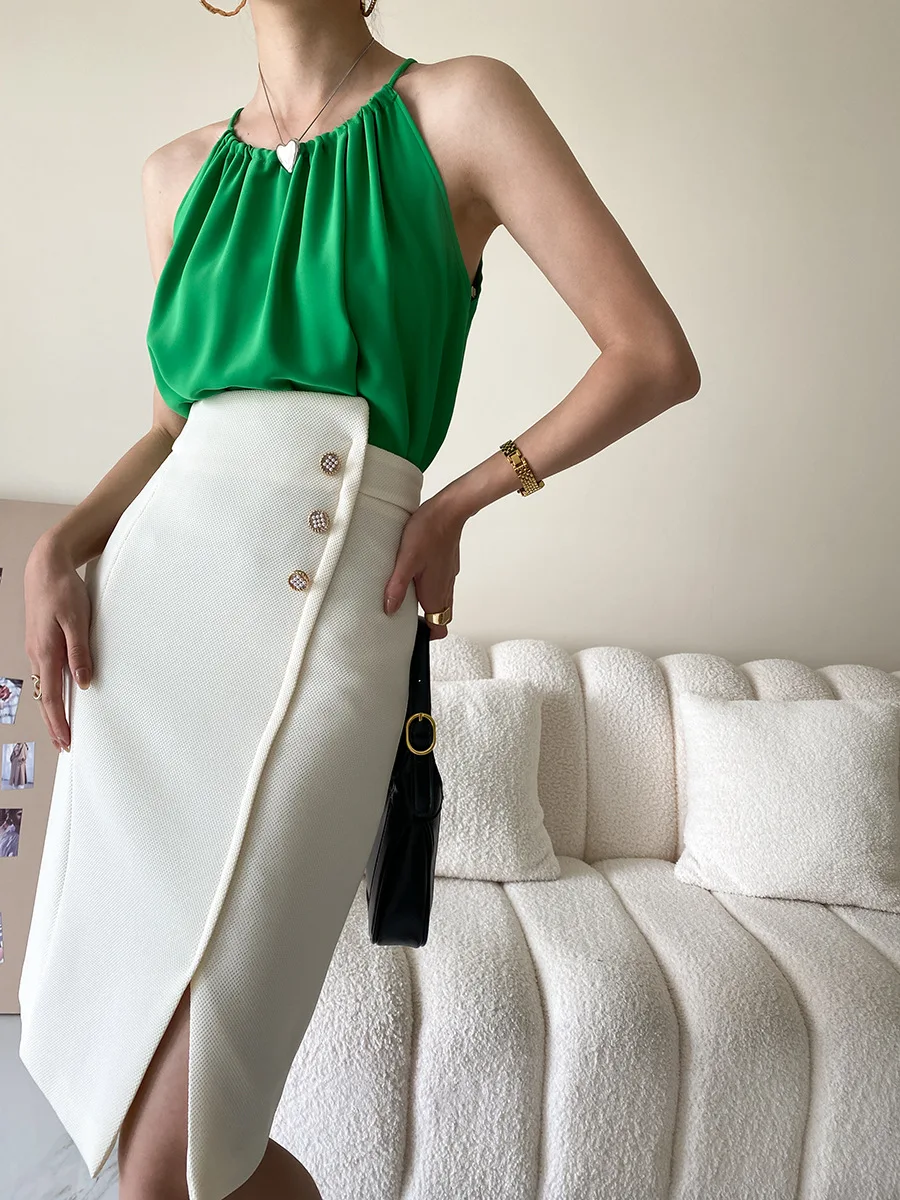 Slit Wrap Suit Fashion Bodycon Office Elegant And Vintage Midi Skirts - Image 3