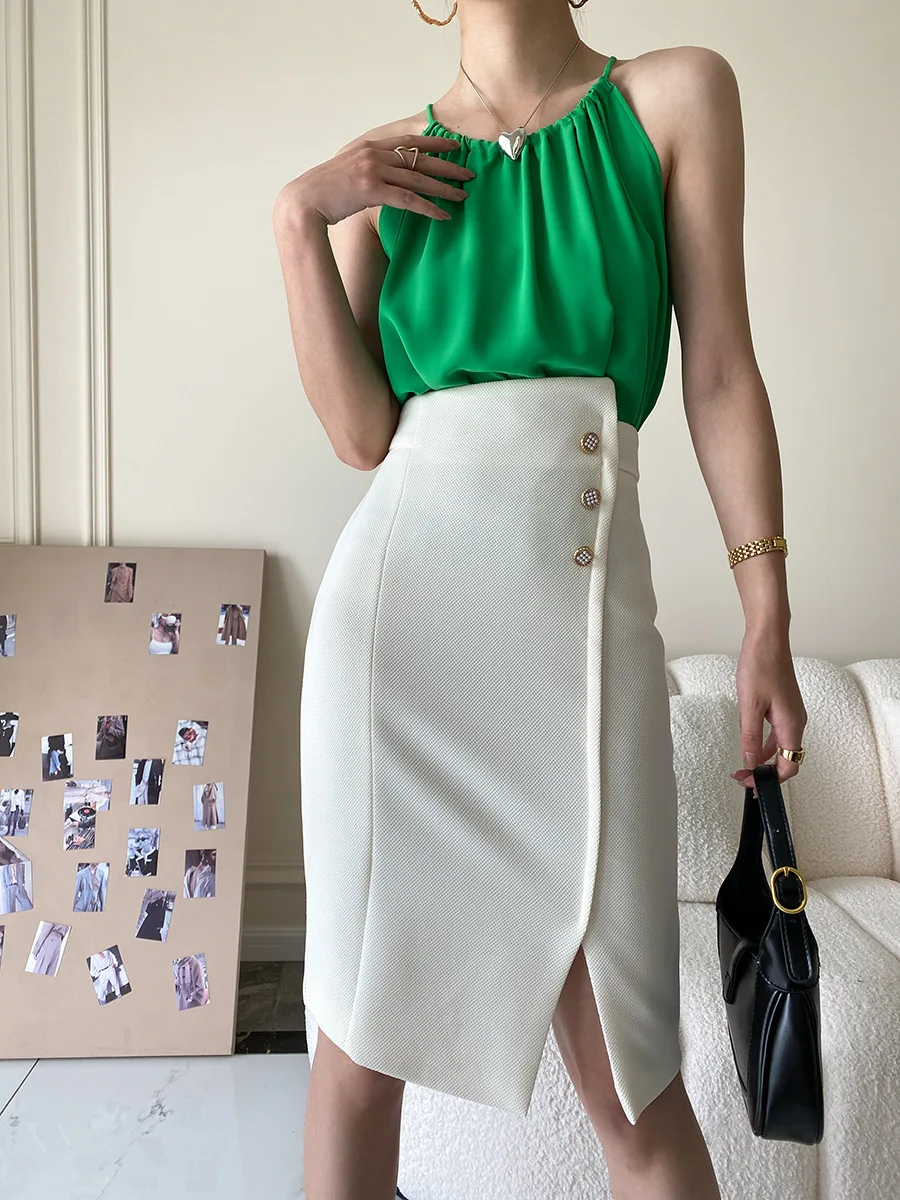 Slit Wrap Suit Fashion Bodycon Office Elegant And Vintage Midi Skirts - Image 2