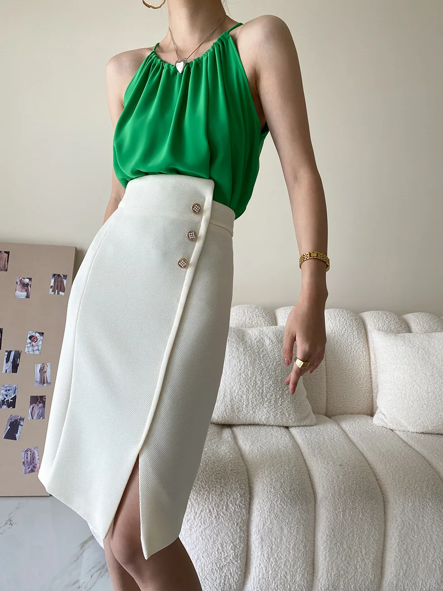 Slit Wrap Suit Fashion Bodycon Office Elegant And Vintage Midi Skirts - Image 15