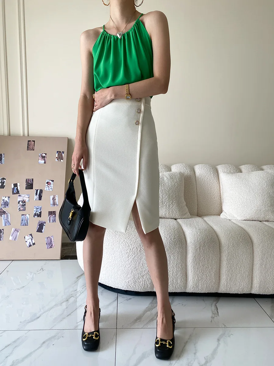 Slit Wrap Suit Fashion Bodycon Office Elegant And Vintage Midi Skirts - Image 14