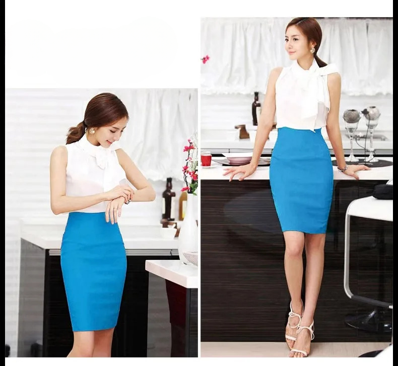 A-Line Hip High Waist One Step Professional Half Elegant Mini Skirts - Image 10