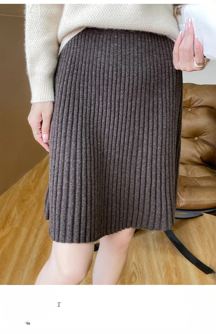 Pleated Fashion Losse Knit High-End Elegant And Vintage Mini Skirts - Image 14