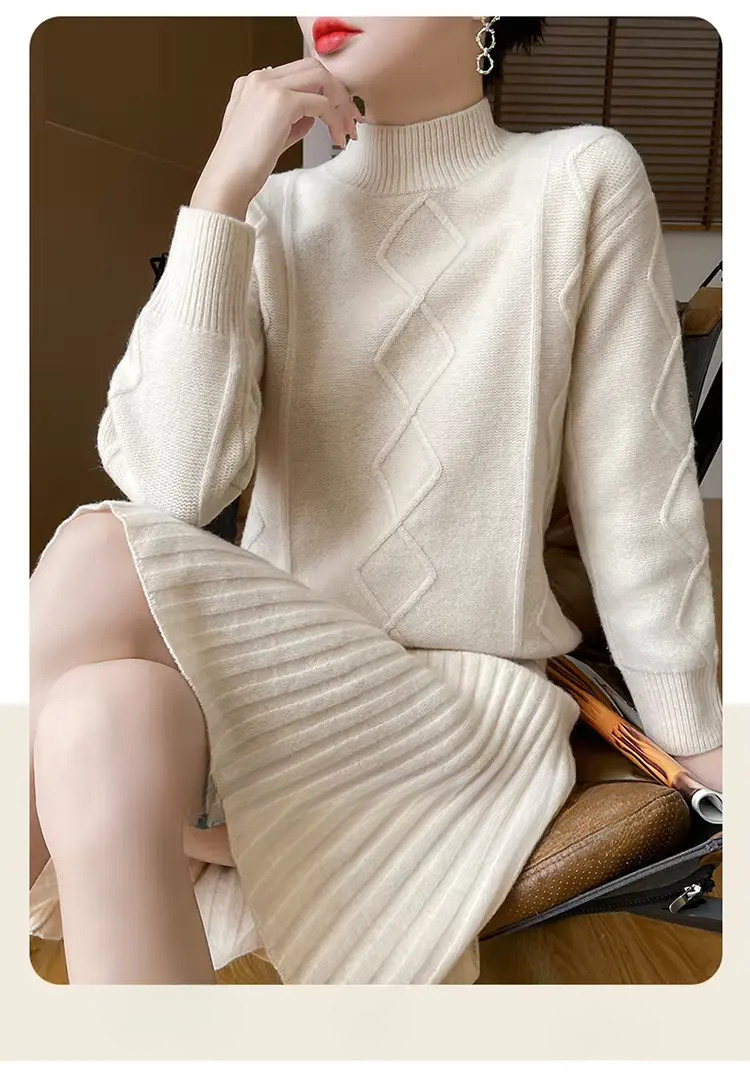 Pleated Fashion Losse Knit High-End Elegant And Vintage Mini Skirts - Image 4