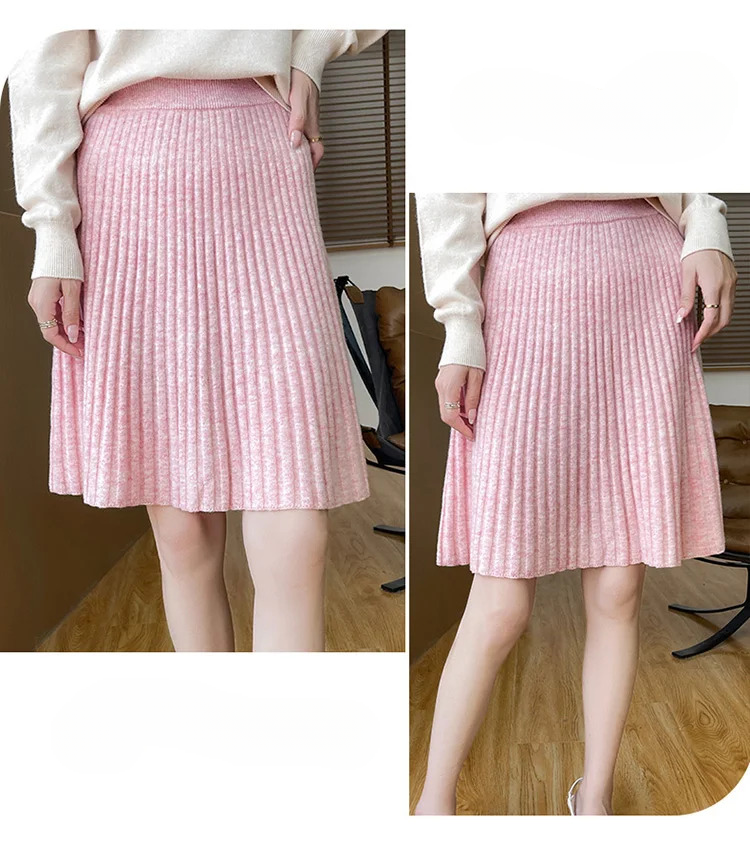 Pleated Fashion Losse Knit High-End Elegant And Vintage Mini Skirts - Image 6
