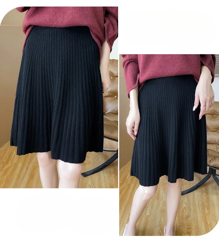 Pleated Fashion Losse Knit High-End Elegant And Vintage Mini Skirts - Image 19
