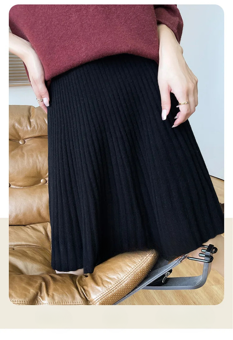 Pleated Fashion Losse Knit High-End Elegant And Vintage Mini Skirts - Image 18