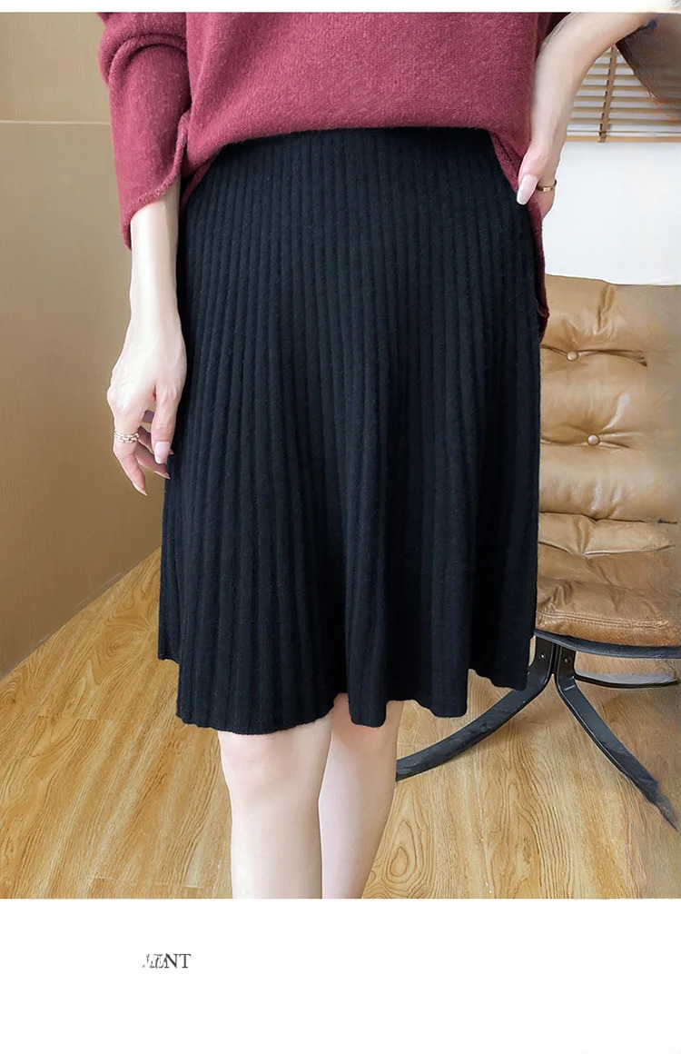 Pleated Fashion Losse Knit High-End Elegant And Vintage Mini Skirts - Image 17