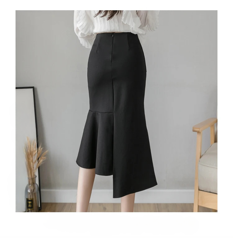 Ruffles Slim High Waist Bodycon Fashion Elegant And Vintage Long Skirt - Image 24
