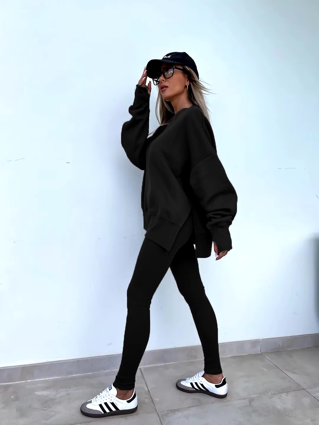 Casual Loose-Fitting Sweater Tight Pants 2 Piece Suit - Image 44