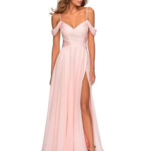 V-Neck Fashion  A-Line Floor-Length Chiffon Bridesmaid Prom Dresses