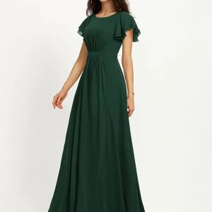 A-Line Floor-Length Fashion Chiffon Bridesmaid Party Dress