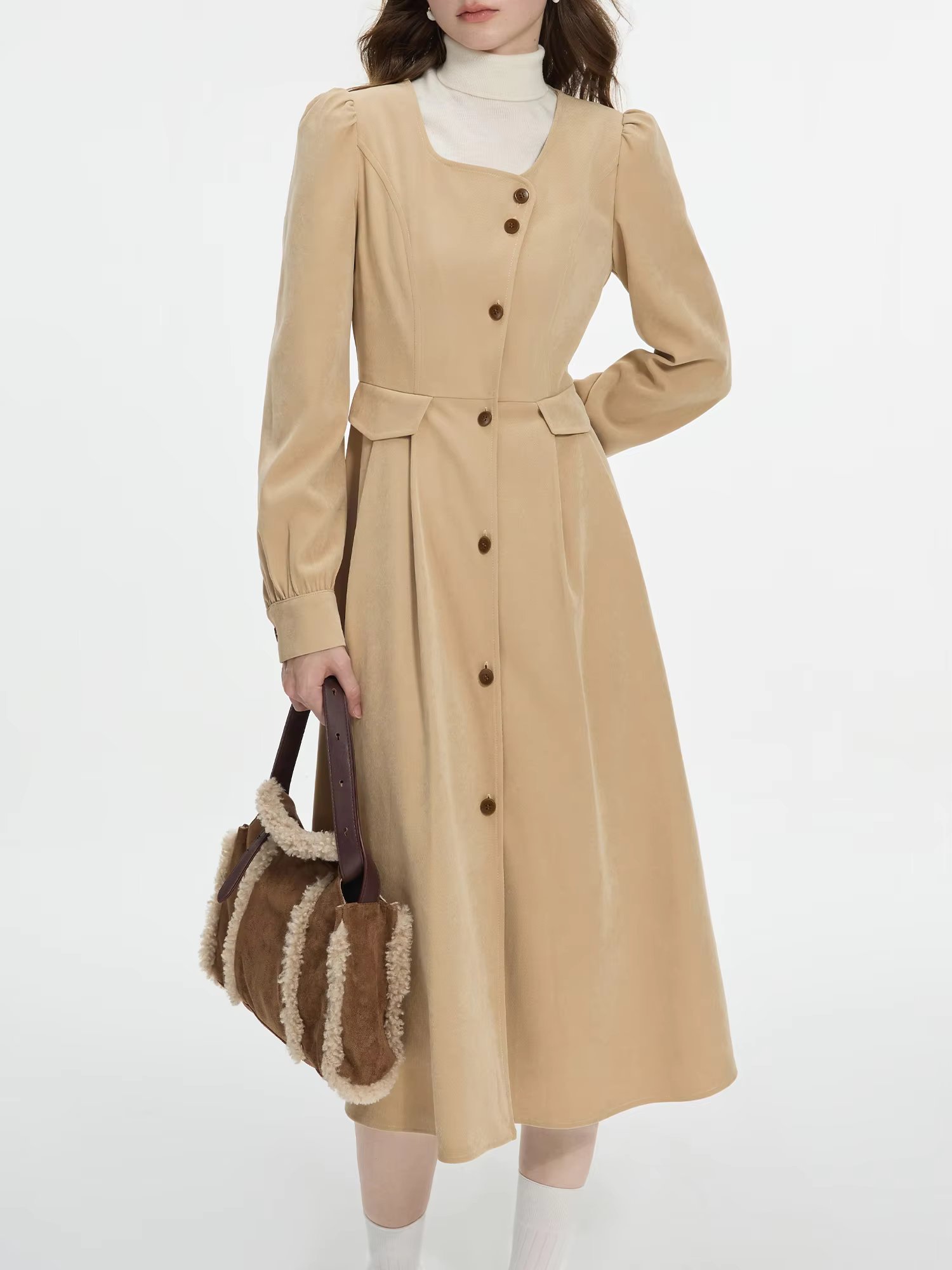 A Line Retro Slim Fit Commuting Elegant And Vintage Midi Dresses - Image 3