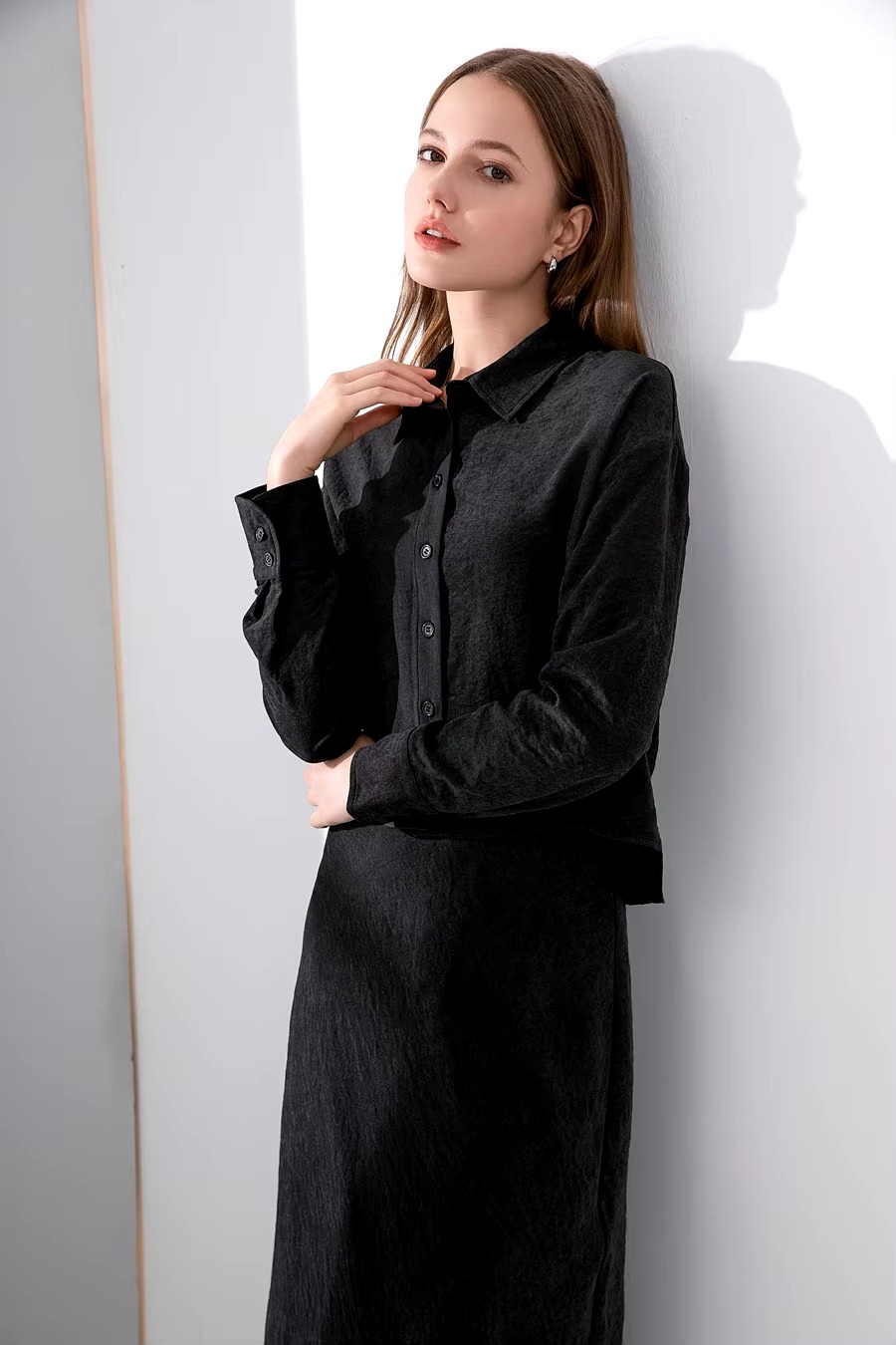 Casual A-line Viscose Shirt And Skirts 2 Piece Set - Image 6