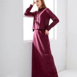 Casual A-line Viscose Shirt And Skirts 2 Piece Set