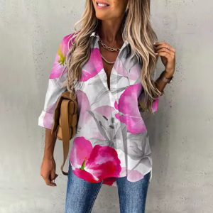 Casual Comfortable Long Sleeve Street Slight Stretch Loose Shirt