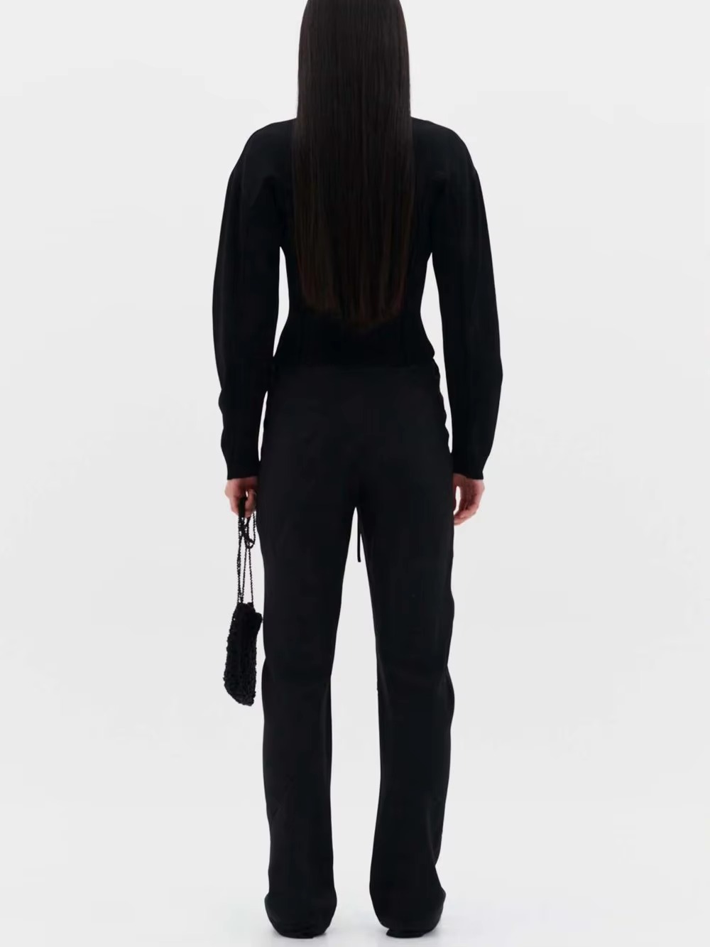 Casual Crew-Neck Single Breasted Long Sleeve Wool Knit Short Sweater - Image 7