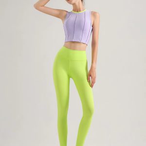 Casual Crop Top And High Waist Leggings Two Pieces Yoga Sets