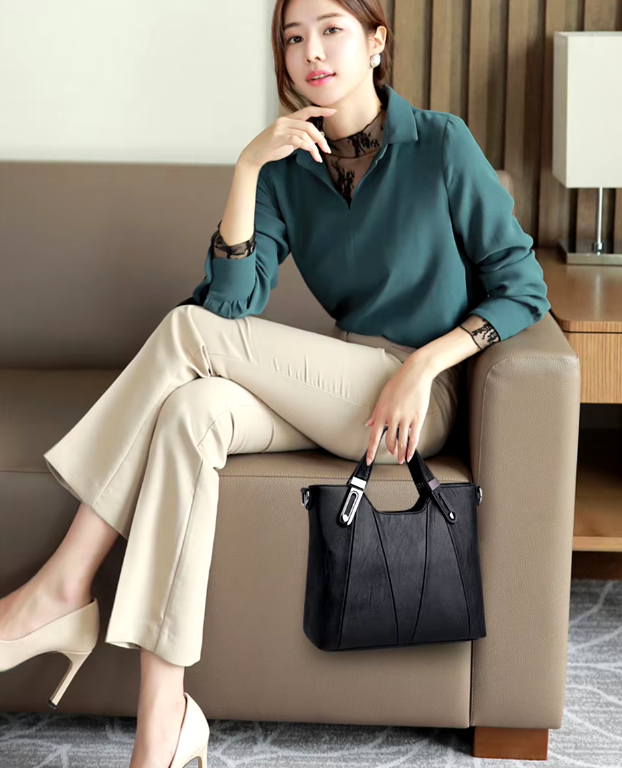 Casual Sequined Designer PU Leather Leisure Crossbody Shoulder Tote Bag - Image 4