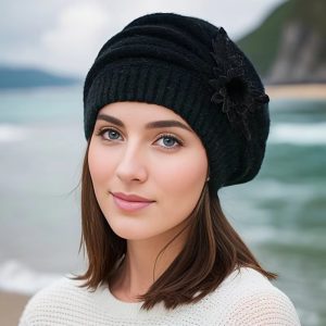 Casual Floral thickened ear protection rabbit hair wool outdoor hats