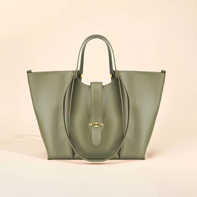 Casual Genuine Leather Open Pocket High Quality Large Totes Shoulder Bags - Image 18