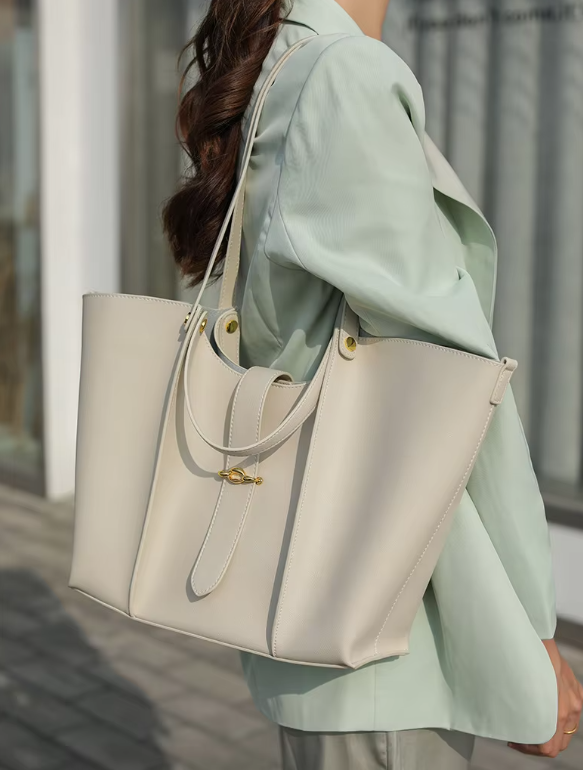 Casual Genuine Leather Open Pocket High Quality Large Totes Shoulder Bags - Image 7