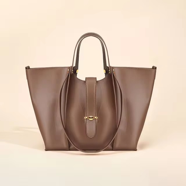 Casual Genuine Leather Open Pocket High Quality Large Totes Shoulder Bags - Image 17