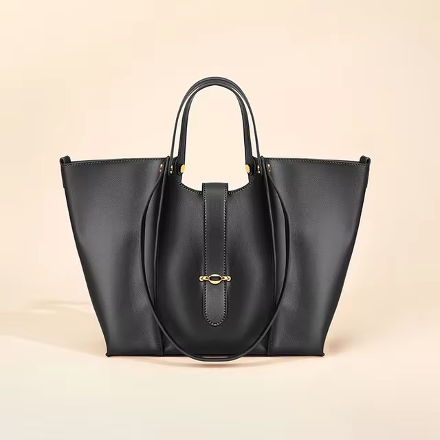 Casual Genuine Leather Open Pocket High Quality Large Totes Shoulder Bags - Image 16