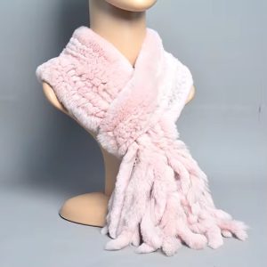 Casual Knitted Real Rex Rabbit Fur Tassel Scarves