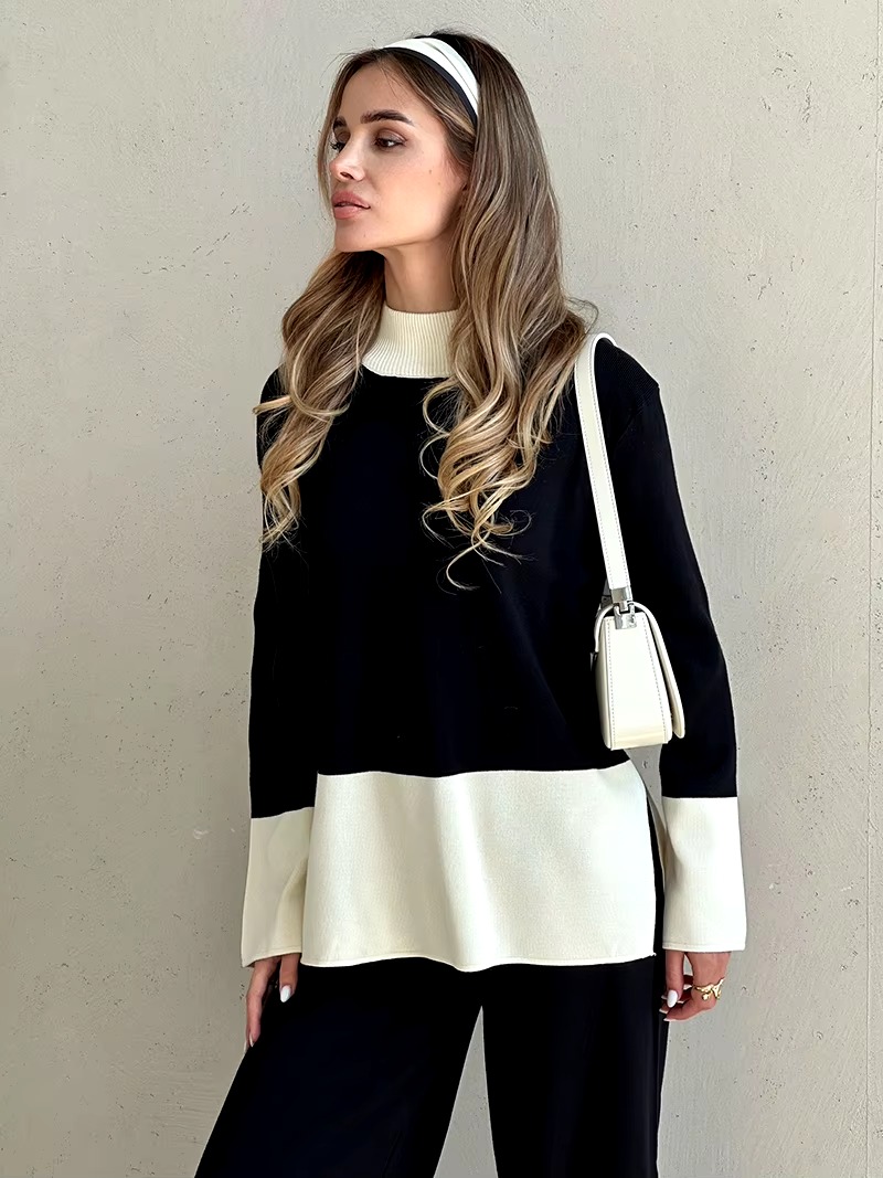 Casual Knitted Sweater Matching Sets Two Piece Set - Image 2