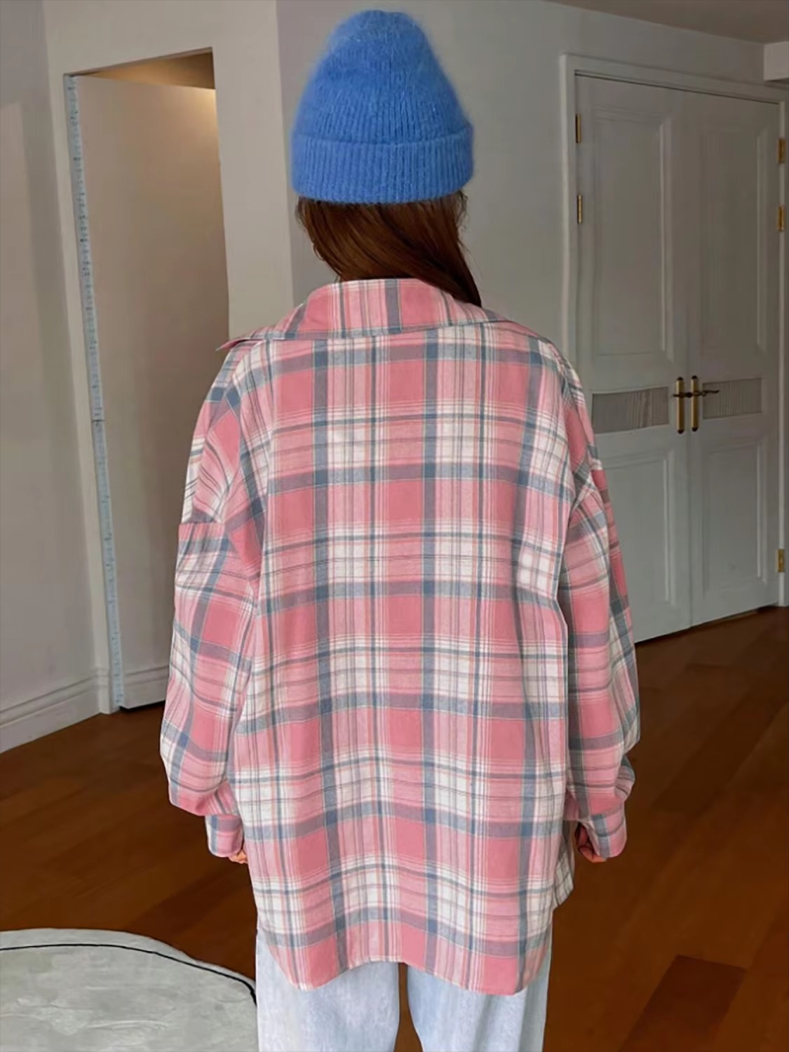 Casual Long Sleeve Slight Stretch Plaid Shirts Outerwear - Image 5