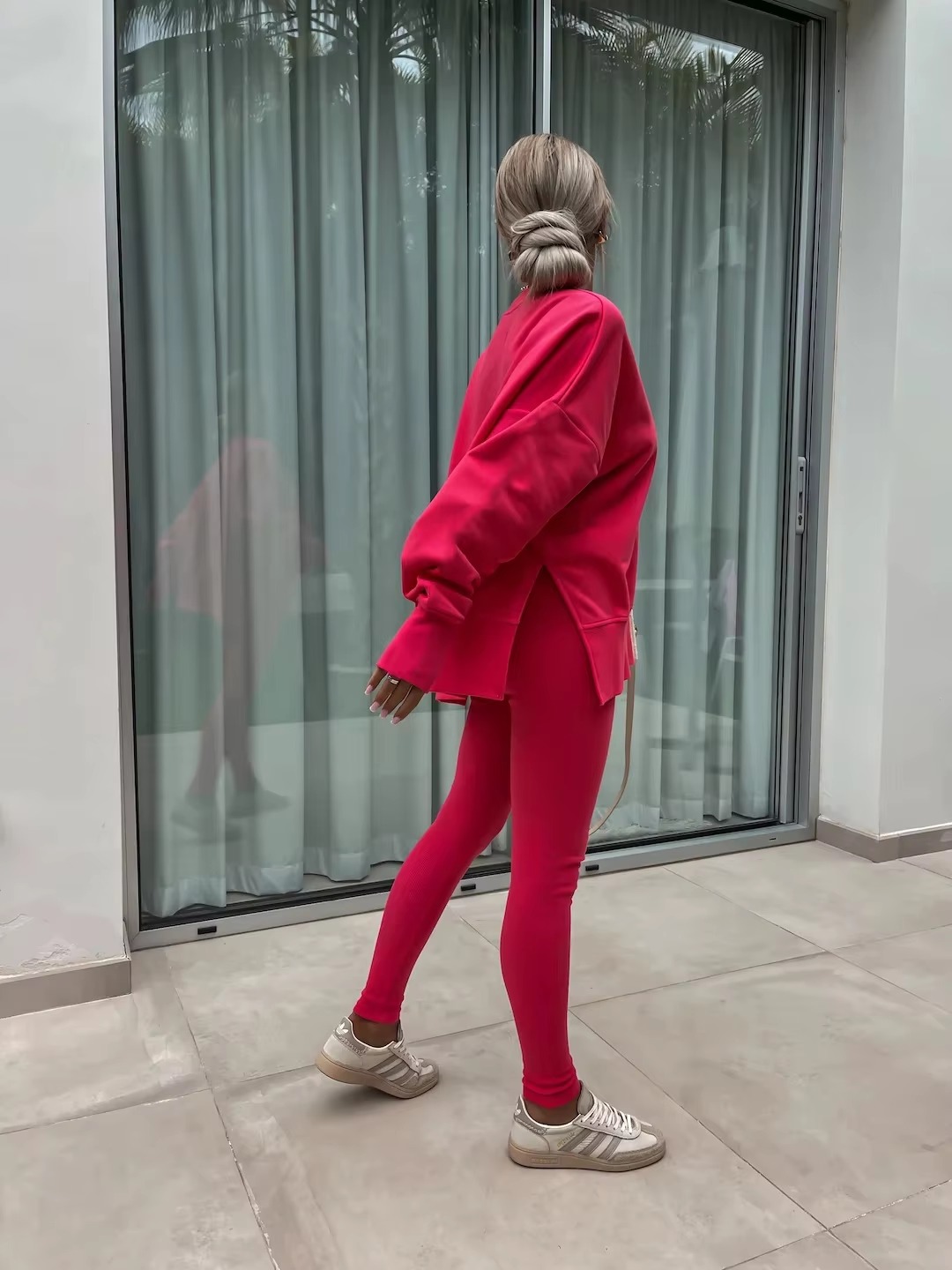 Casual Loose-Fitting Sweater Tight Pants 2 Piece Suit - Image 30