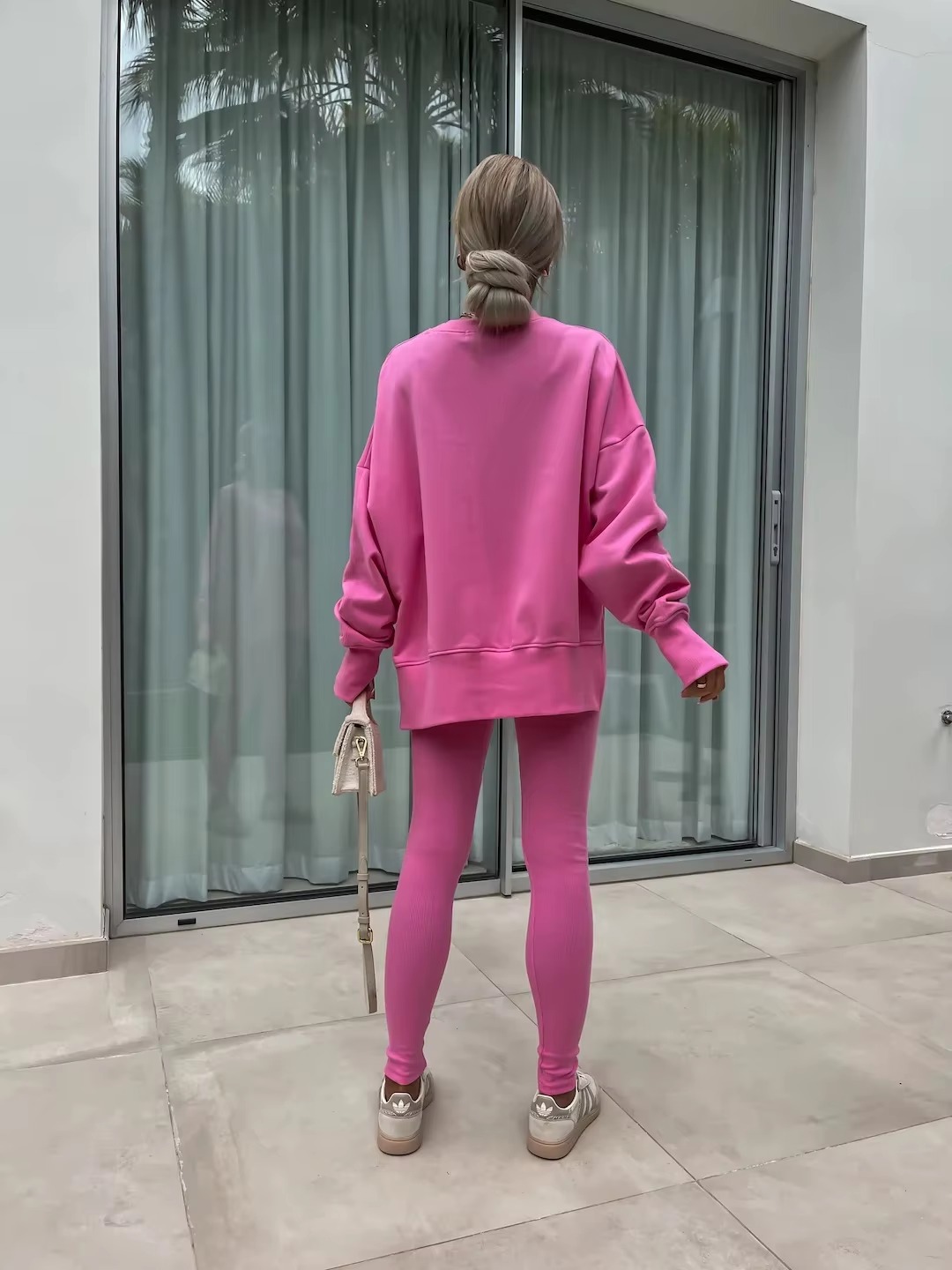 Casual Loose-Fitting Sweater Tight Pants 2 Piece Suit - Image 14