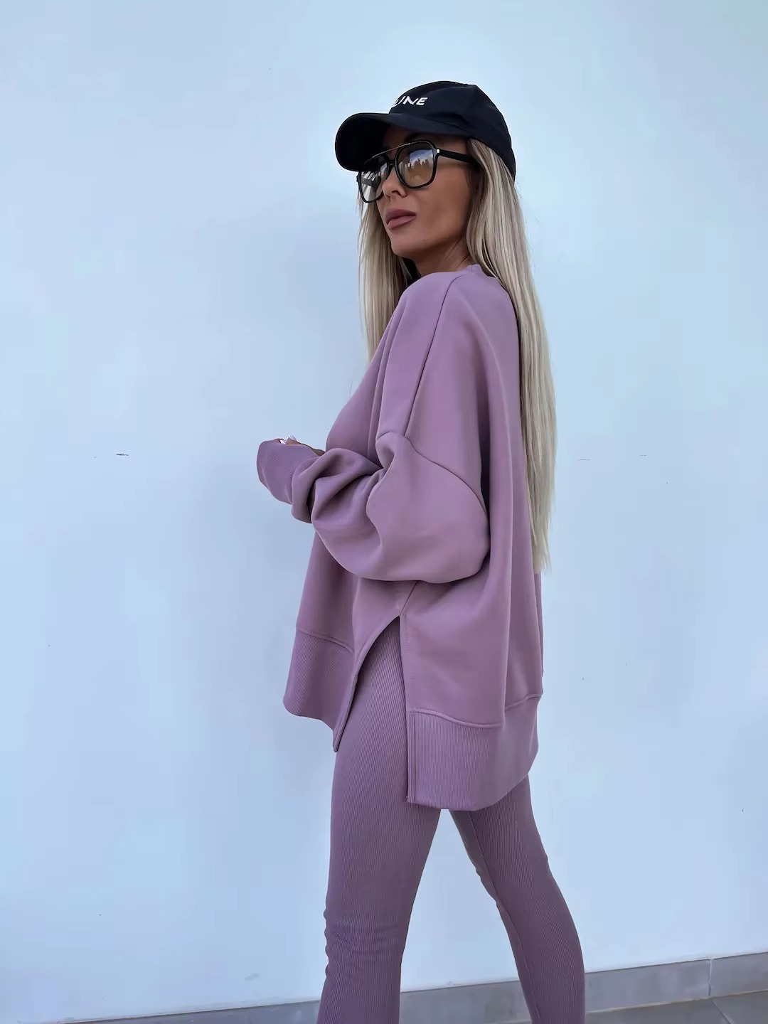 Casual Loose-Fitting Sweater Tight Pants 2 Piece Suit - Image 19